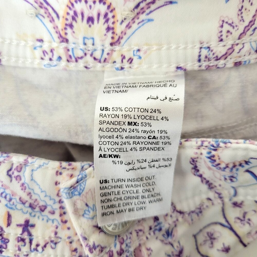 Chico's Girlfriend Slim Leg Cropped Paisley Pants - Picture 4 of 5